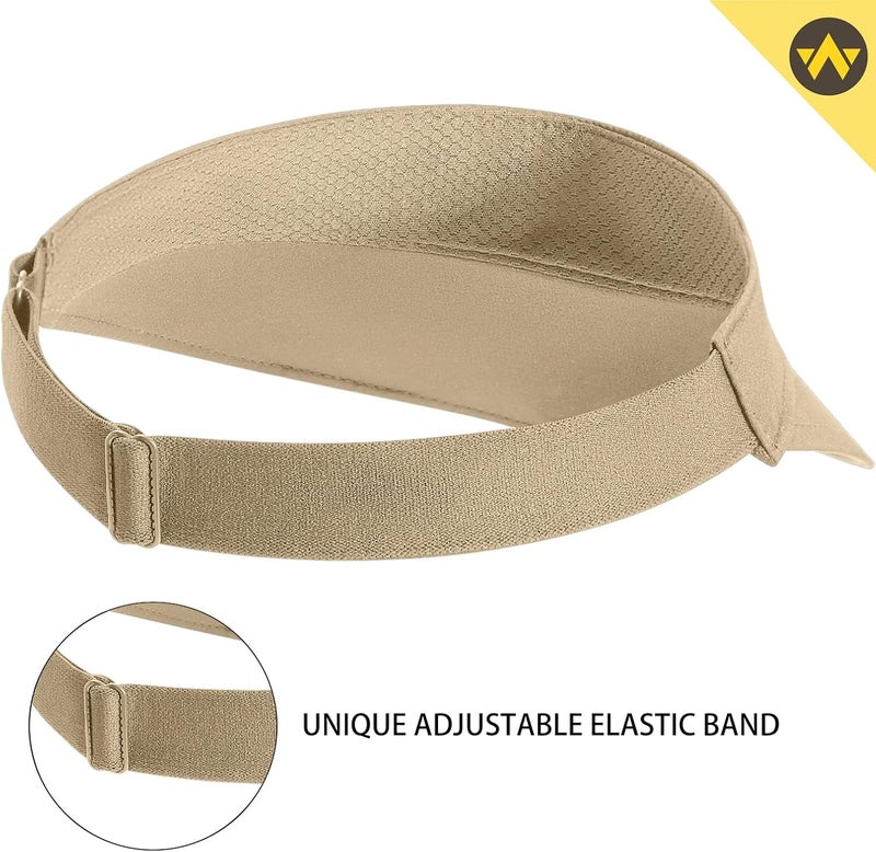 Wander Running Sun Visor Hats Wide Brim UV Protection Sports Golf Tennis Elastic Band Mesh Cap for Women - Image 2